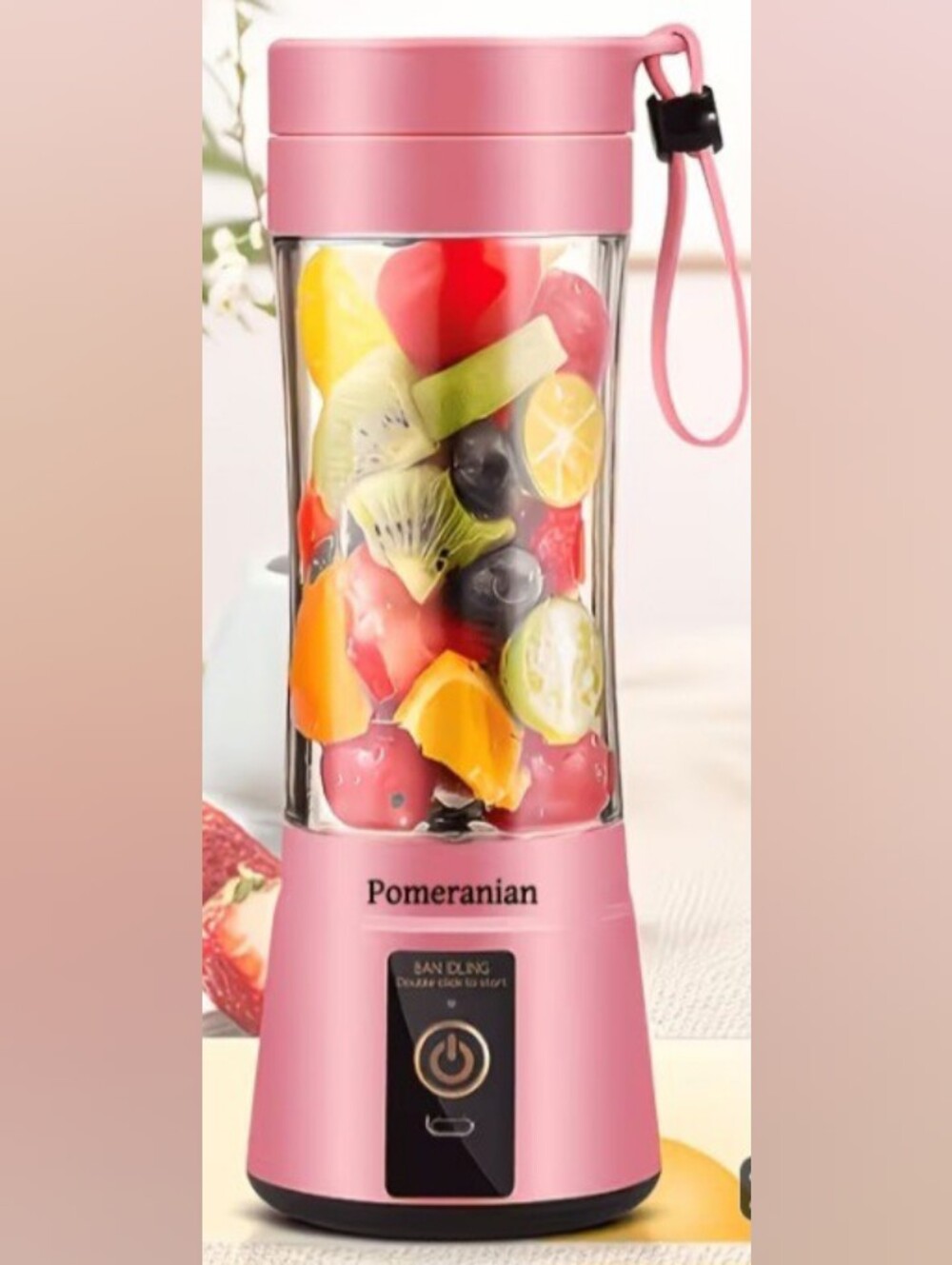 Pink Portable Blender - Personal USB Smoothie Maker
